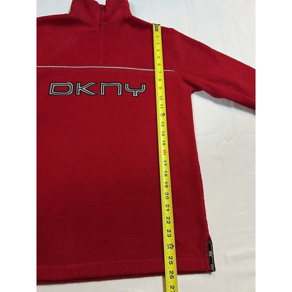 DKNY Spellout Sweater Quarter Zip Pullover | Red | Womens‎ Size Small - Picture 12 of 14
